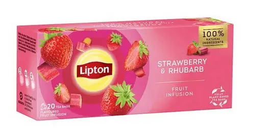Ceai Lipton fructe capsuni&rubarba 20plicuri Ceai Lipton fructe capsuni&rubarba 20plicuri