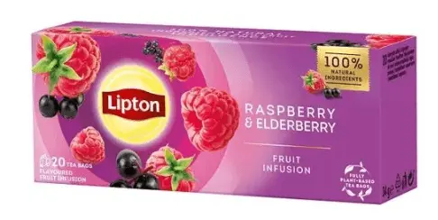 Ceai Lipton fructe zmeura si soc 20 plicuri Ceai Lipton fructe zmeura si soc 20 plicuri