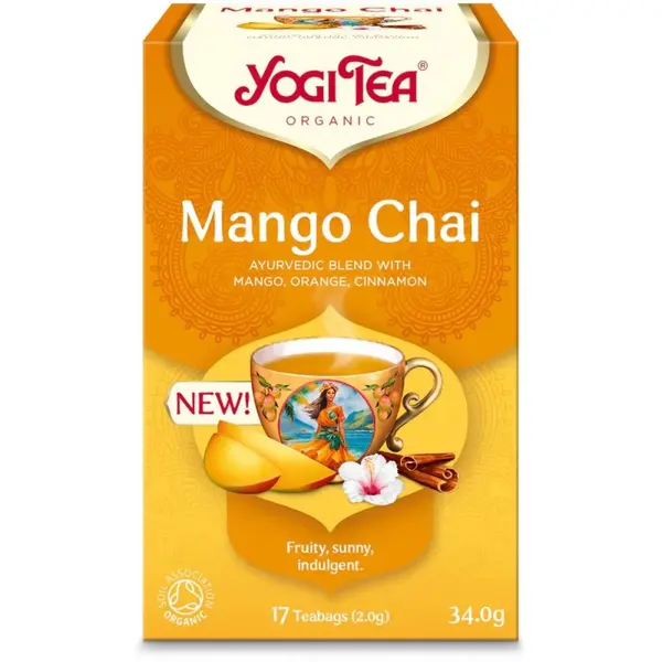 Ceai Mango Chai, Yogi Tea, Bio, 17 Pliculete, 34 g