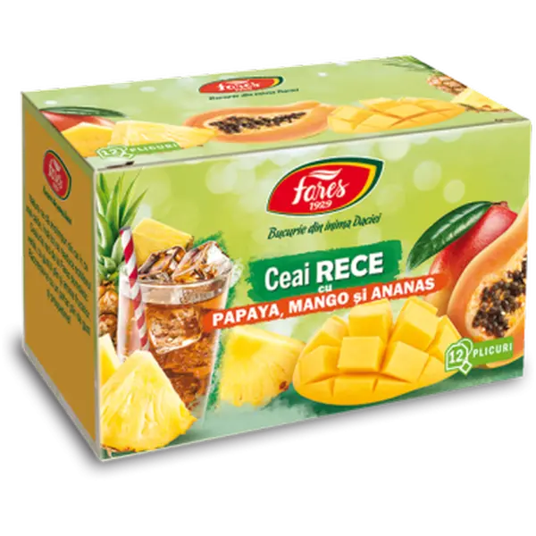 Ceai rece cu papaya mango si ananas, Fares | 12 plicuri
