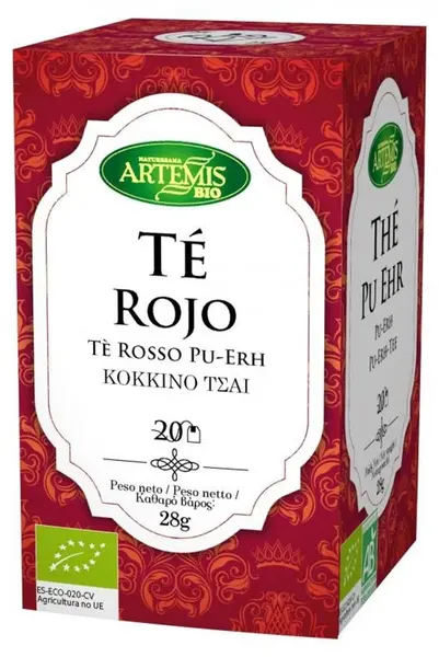Ceai roșu bio Pu Erh, 28 g, 20 plicuri filtrante, Artemis Bio