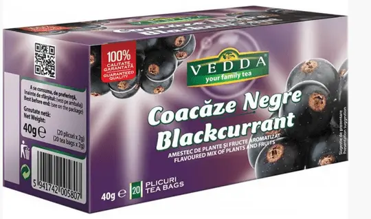 Ceai Vedda coacaze negre 20plicuri x 2g Ceai Vedda coacaze negre 20plicuri x 2g