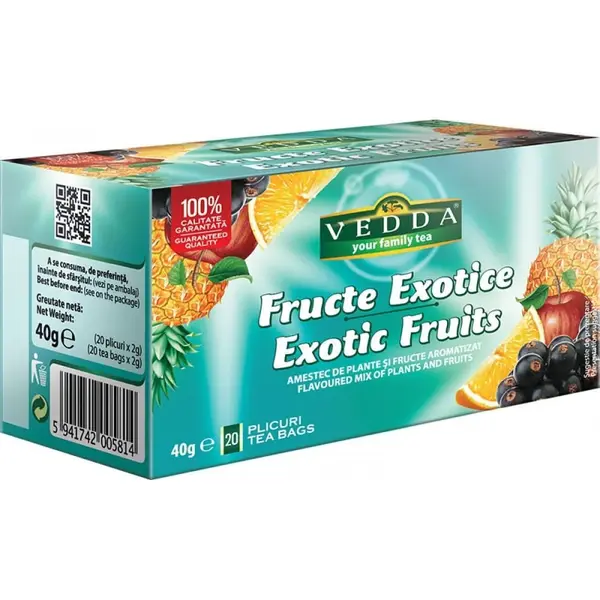 Ceai Vedda fructe exotice 100plicuri x 1.5g pachet economic Ceai Vedda fructe exotice 100plicuri x 1.5g pachet economic
