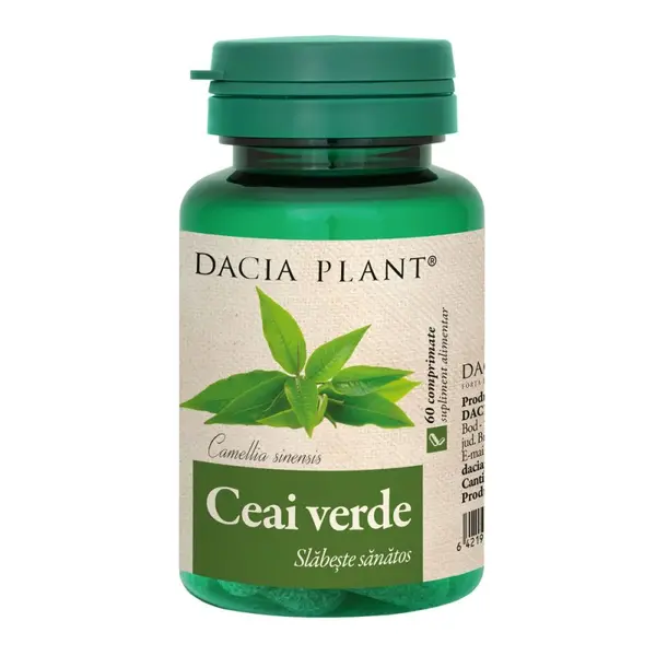 Ceai Verde, 60 Comprimate, Dacia Plant