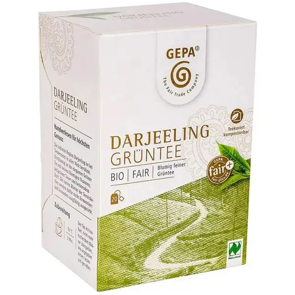 Ceai Verde Bio Darjeeling, 20 Plicuri x 2 g, 40 g, Gepa