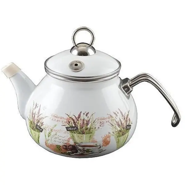 Ceainic Emailat, 2 l, Alb, Perfect Home