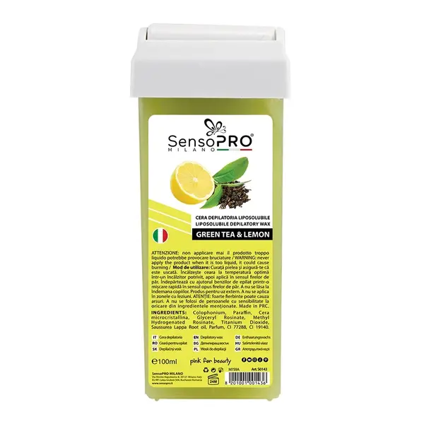 Ceara Epilat Unica Folosinta SensoPRO Milano, Rezerva Green Tea si Lemon 100ml