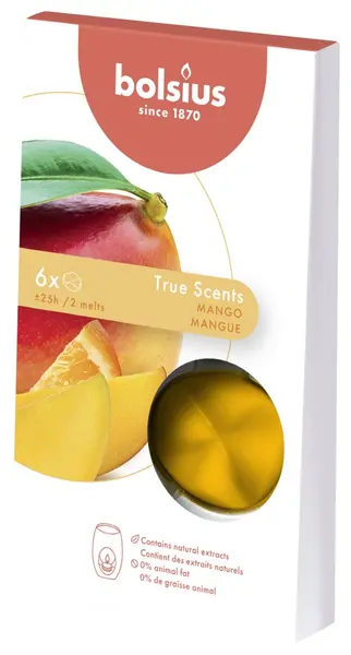 Ceară parfumată Bolsius True Scents - Mango, 6 buc.
