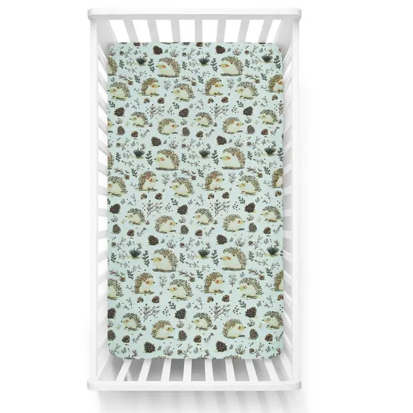 Cearceaf cu banda elastica pentru pat copii Kerstin Hedgehog, 100 bumbac, pentru saltea 120x60 cm