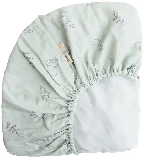 Cearceaf cu elastic Cotton Hug - Animale de pădure, 70 x 140 cm