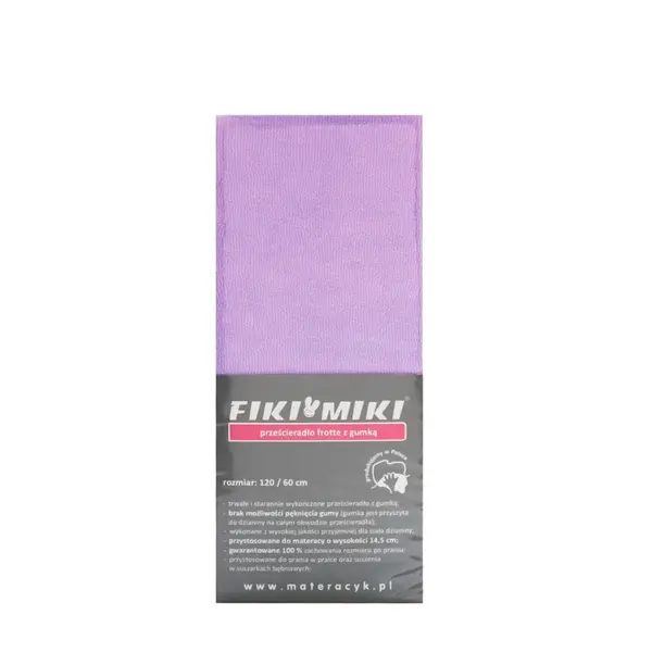 Cearceaf cu elastic din frotir mov 12060 cm