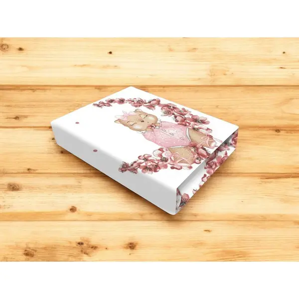 Cearceaf cu elastic MimiNu, pentru patut 120x60 cm, din bumbac, Design, Betty