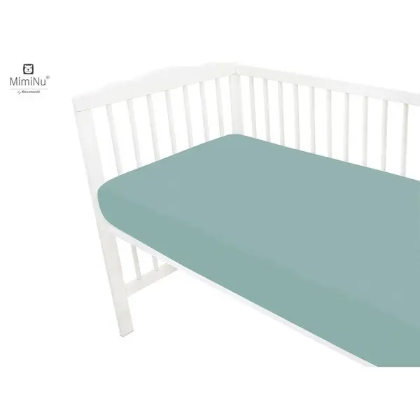 Cearceaf cu elastic Miminu pentru patut 90x40 cm din bumbac Royal Nepal Green