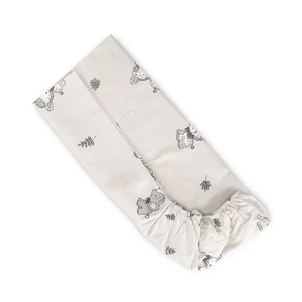 Cearceaf cu elastic pentru patut 98x65 cm din bumbac ranforce Beige Jungle