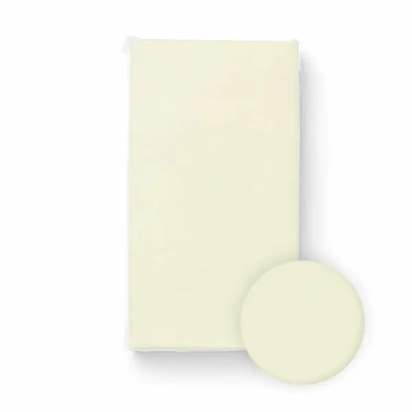 Cearceaf cu elastic pentru patut copii Bocioland Cream 120x60 cm, din 100 bumbac jersey, 0 luni+