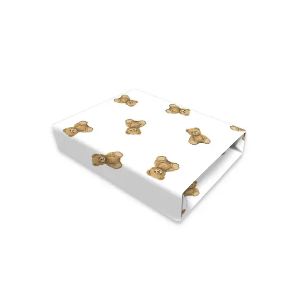 Cearceaf cu elastic, Qmini, Pentru patut co-sleeper, Aurora, Dimensiune 76 x 43 cm, Din bumbac certificat Oeko Tex Standard 100, Teddy Toys