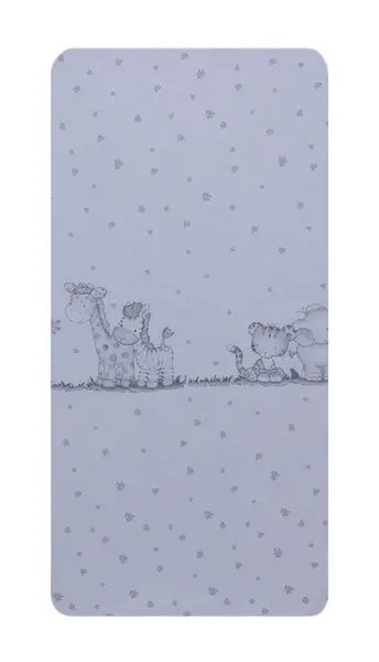 Cearceaf din bumbac pentru saltea 120x60 cm Safari Friends alb Beberoyal