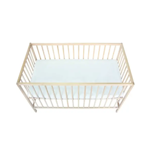 Cearceaf Elastic Impermeabil Alb dublat 2in1, 120x60, bumbac organic cu interior captusit impermeabil