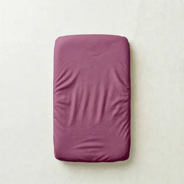 Cearceaf Elastic Impermeabil Mov dublat 2in1, 90x50, bumbac organic cu interior captusit impermeabil