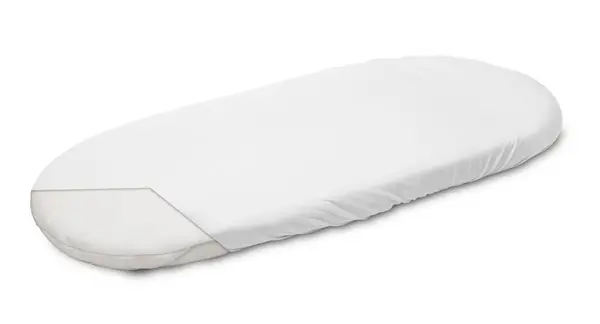 Cearceaf pentru saltea landou copii Sensillo Jersey Alb 75x35 cm din bumbac cu elastic roata,lavabil 40grade