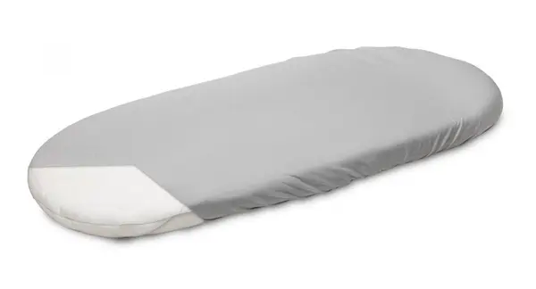 Cearceaf pentru saltea landou copii Sensillo Jersey Gri 75x35 cm din bumbac cu elastic roata,lavabil 40grade