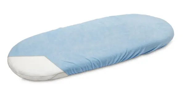 Cearceaf pentru saltea landou copii Sensillo Terry Blue 75x35 cm cu elastic roata,lavabil 40grade,material terry din bumbac