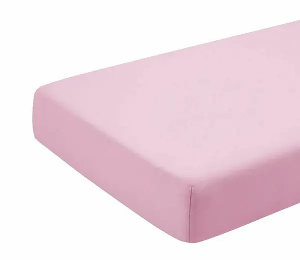 Cearceaf roz KidsDecor cu elastic din bumbac 60 x 85 cm