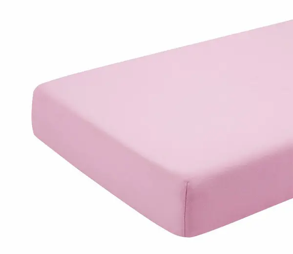 Cearceaf roz KidsDecor cu elastic din bumbac 80 x 160 cm