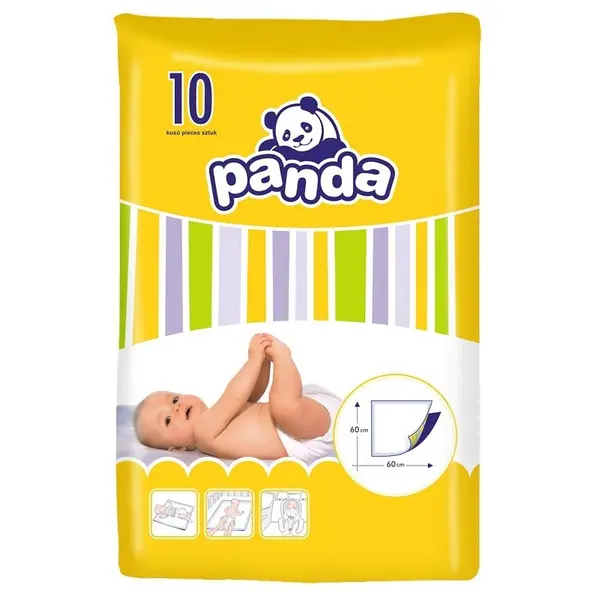 Cearsaf Absorbant Panda 60 x 60 cm, 10 Bucati