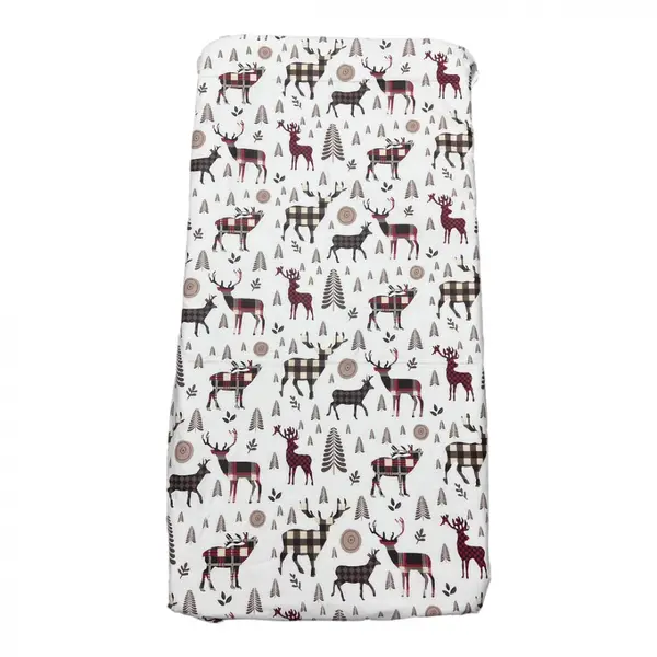 Cearsaf cu elastic pe colt 120x60 cm Renii lui Mos Craciun