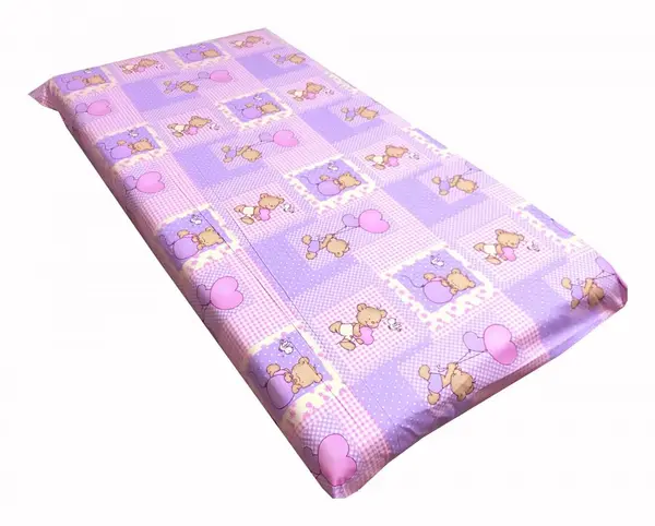 Cearsaf cu elastic pe colt 120x60 cm Ursuleti pe roz
