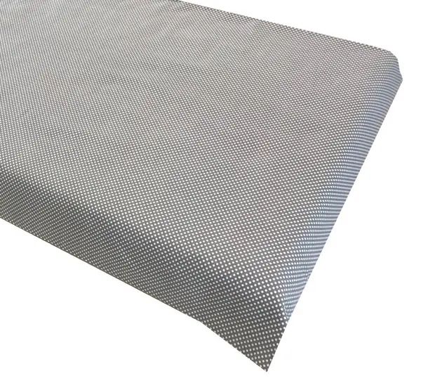 Cearsaf cu elastic pe colt 140x70 cm Buline albe pe gri