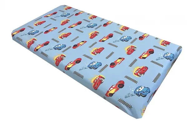 Cearsaf cu elastic pe colt 140x70 cm Cars