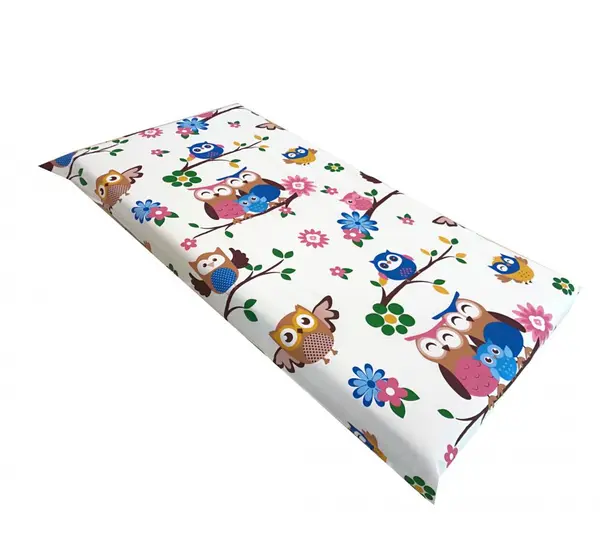Cearsaf cu elastic roata 120x60 cm Bufnite cu maro