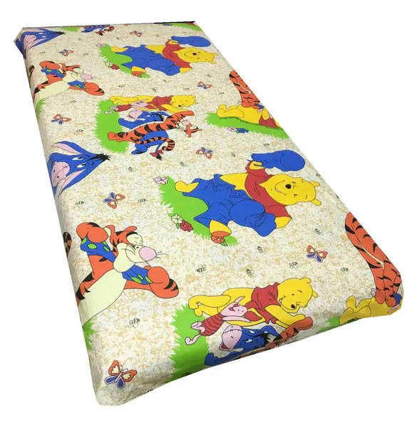 Cearsaf cu elastic roata 120x60 cm Distractie cu Aiurila crem