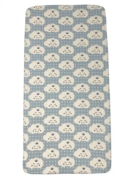 Cearsaf cu elastic roata 140x70 cm Norisori zambareti albastri