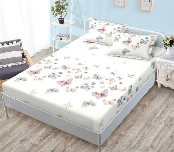 Cearsaf de pat cu elastic si 2 fete de perna Farmer 180x200 cm (Finet)