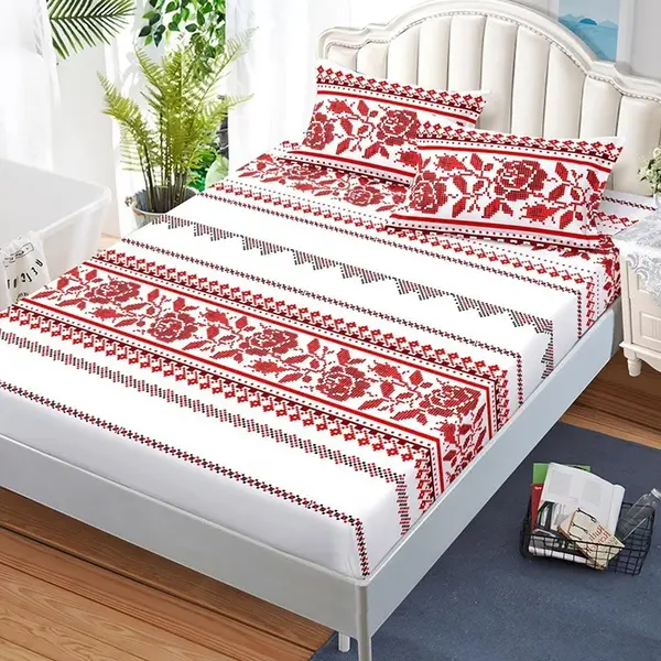 Cearsaf de pat cu elastic si 2 fete de perna Maia 180x200 cm (Finet)