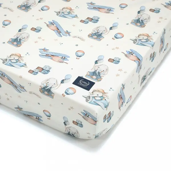 Cearsaf de pat din bumbac cu elastic La Millou Simbo S 120x60 cm