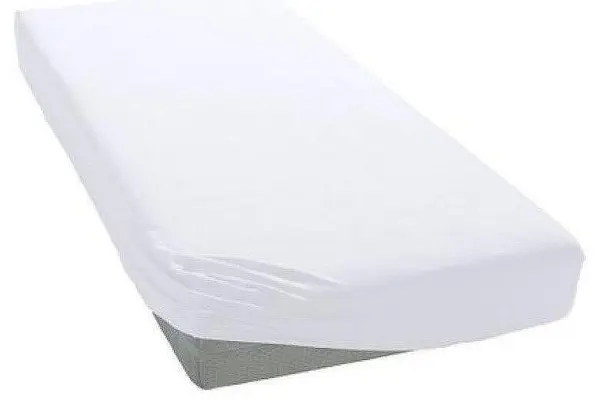 Cearșaf de pat pentru bebeluși cu elastic Rainy - Tricotat, 60 x 120 cm, alb