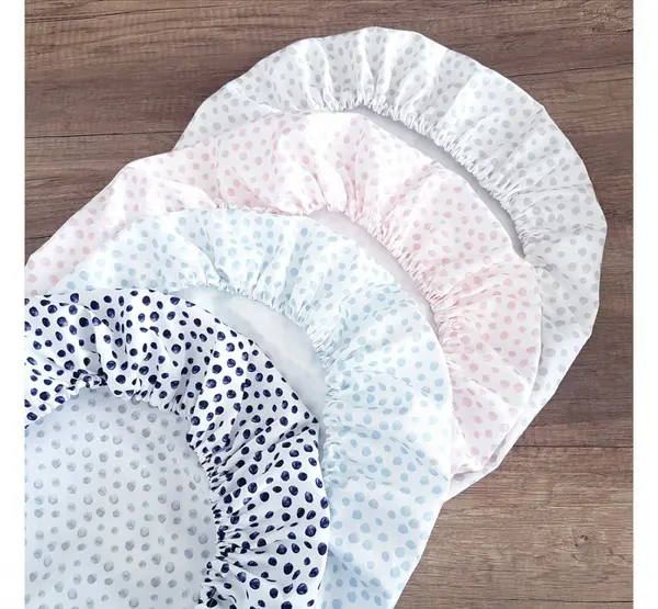 Cearsaf din bumbac cu elastic pe contur pentru landou si cosulete Peony