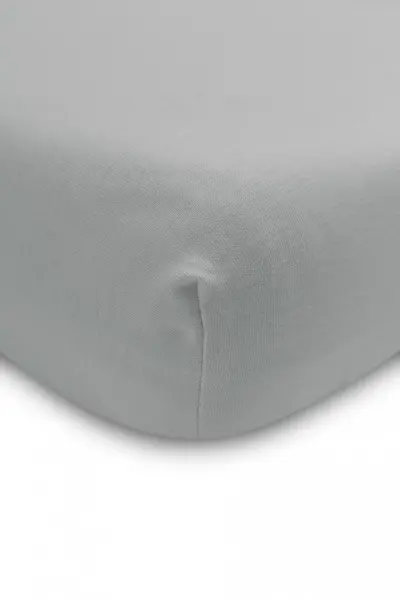 Cearsaf din bumbac Sensillo Jersey Deluxe Gri 120x60 cm cu elastic roata