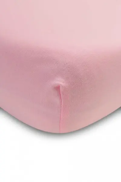 Cearsaf din bumbac Sensillo Jersey Deluxe Roz 120x60 cm cu elastic roata