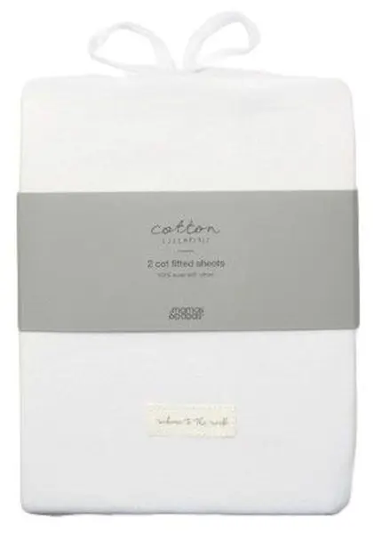 Cearșaf elastic pentru pat Mamas & Papas - set de 2, 63 x 127 cm, alb