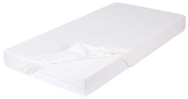 Cearșaf impermeabil pentru bebeluși Baby Matex - Bamboo, 140 x 70 cm, alb