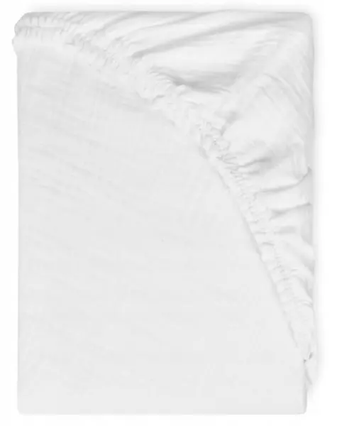 Cearșaf pentru bebeluși cu elastic Baby Matex - Muslin, 58 x 110 cm, alb