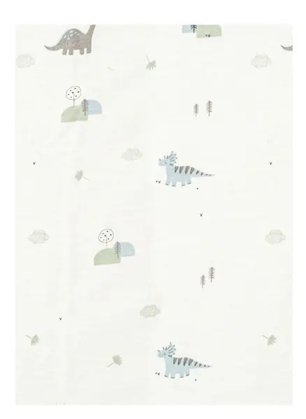 Cearșaf pentru bebeluși cu elastic Bimbidreams - Trex, 40 x 80 cm, White/Green