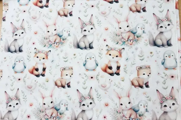 Cearsaf pentru pat copii Nichiduta Bunnies 120x60 cm din bumbac cu banda elastica roata