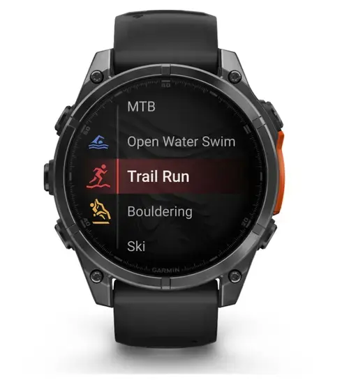 Ceas activity outdoor Garmin fenix 8, 47mm, Ecran AMOLED 1.4inch, Wi-Fi, Silicone Band (Gri)