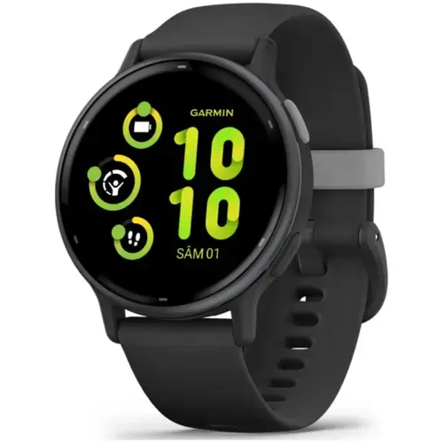 Ceas activity outdoor tracker Garmin vivoactive 5, GPS, 42mm, curea silicon, Slate/Black